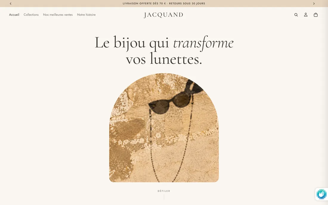 Page d'accueil du projet JACQUAND